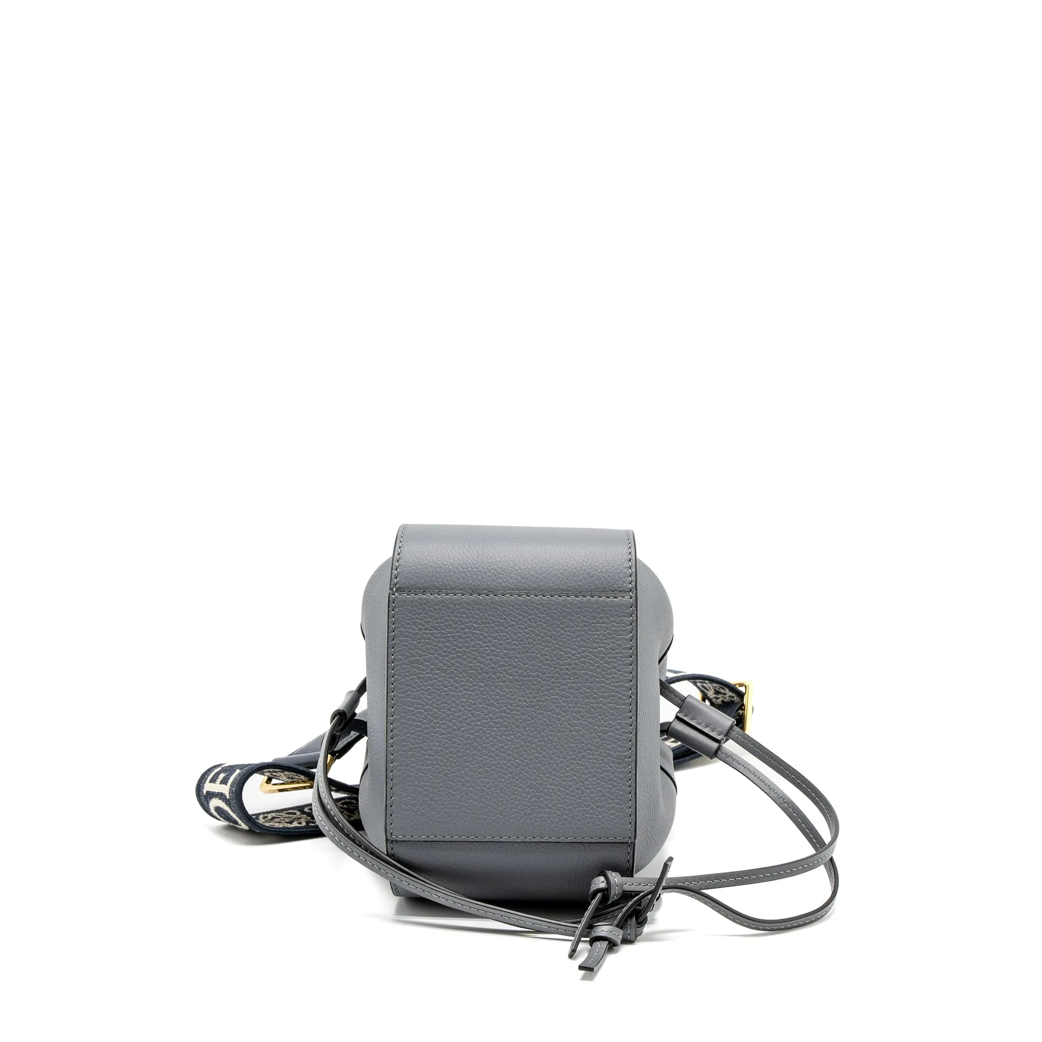 Loewe Mini Hammock Drawstring in Soft Grained Calfskin Asphalt Grey GHW
