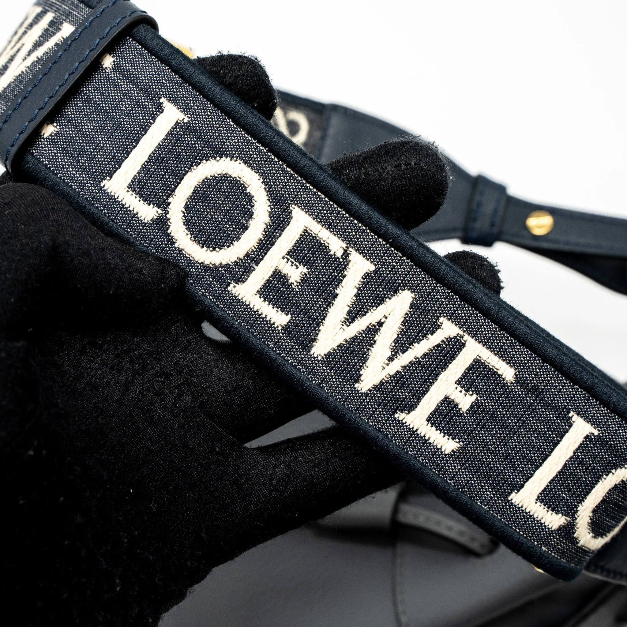 Loewe Mini Hammock Drawstring in Soft Grained Calfskin Asphalt Grey GHW