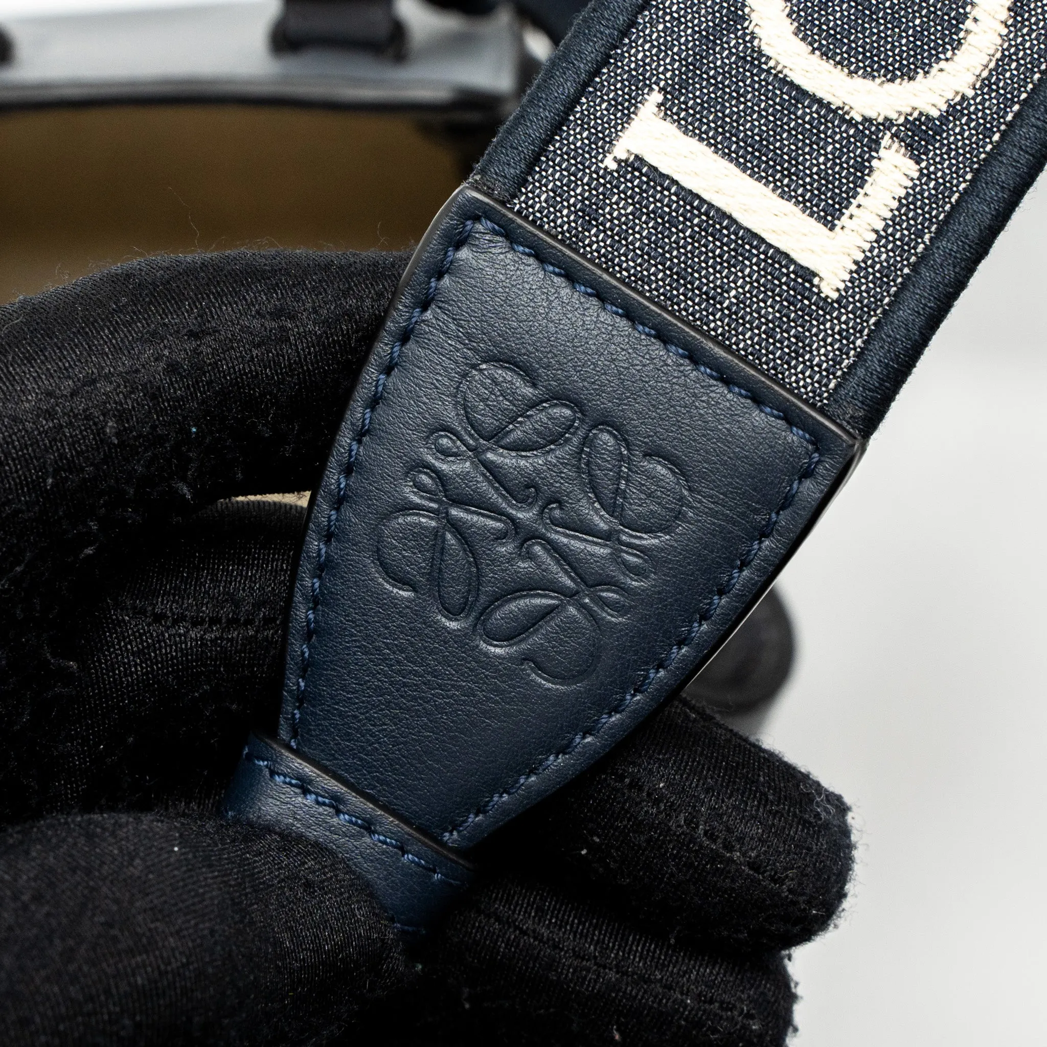Loewe Mini Hammock Drawstring in Soft Grained Calfskin Asphalt Grey GHW