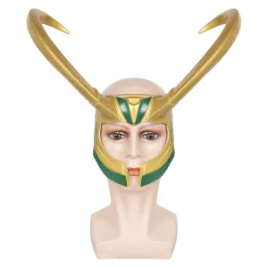 Loki Mask Cosplay Latex Longhorn Mask Halloween Masquerade Accessories Cosplay Props