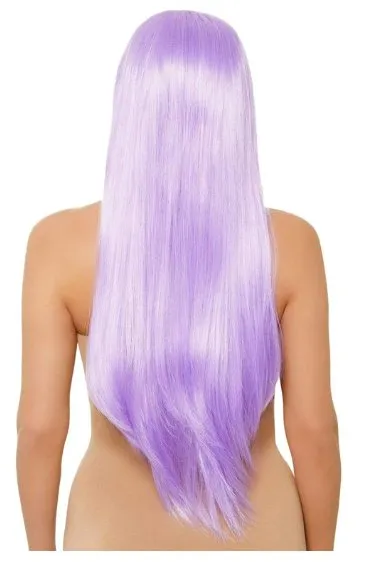 Long Straight Bang Wig - UV Lavender