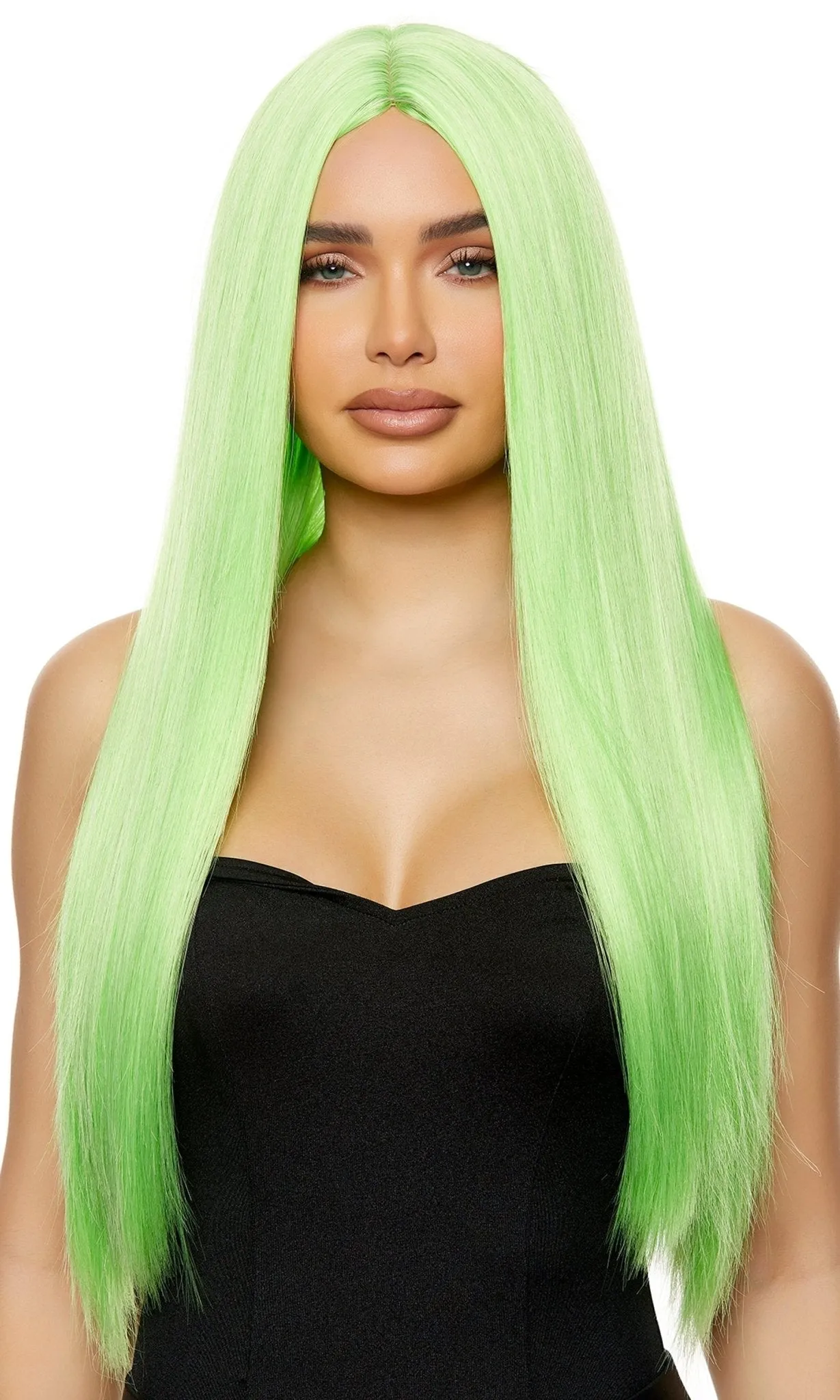 Long Straight Wig Light Green