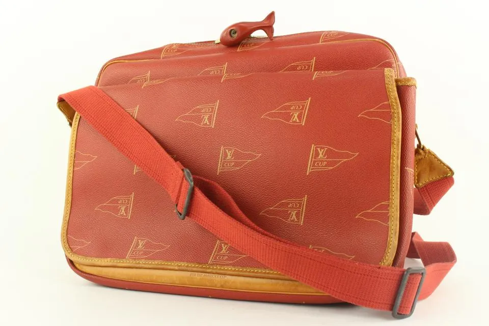 Louis Vuitton 1995 LV Cup Red Bosphore Calvi Messenger Crossbody Bag 234lvs56