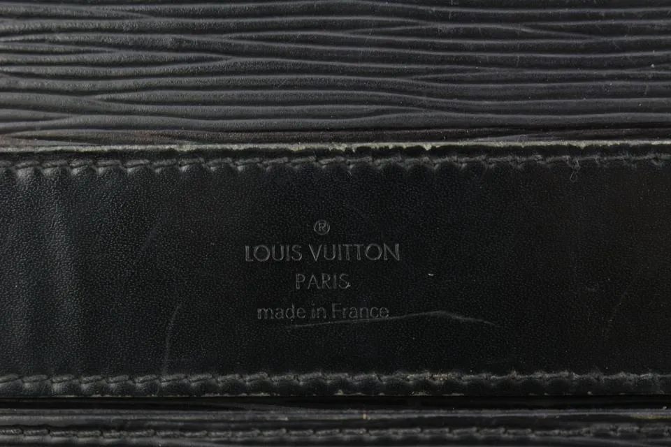 Louis Vuitton Black Epi Leather Noir Basano Messenger 2way Attache 45lk15