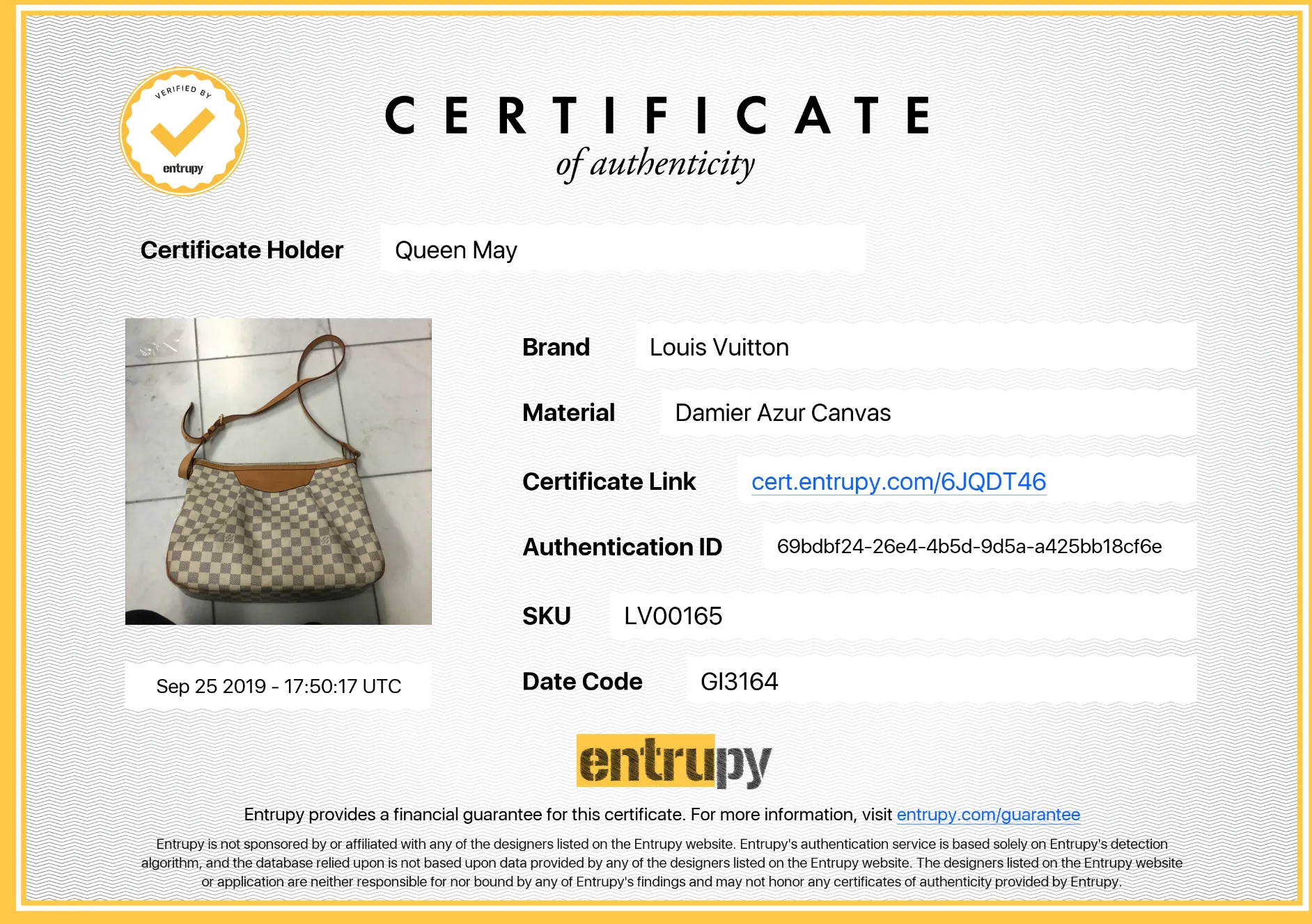Louis Vuitton Damier Azur Siracusa MM