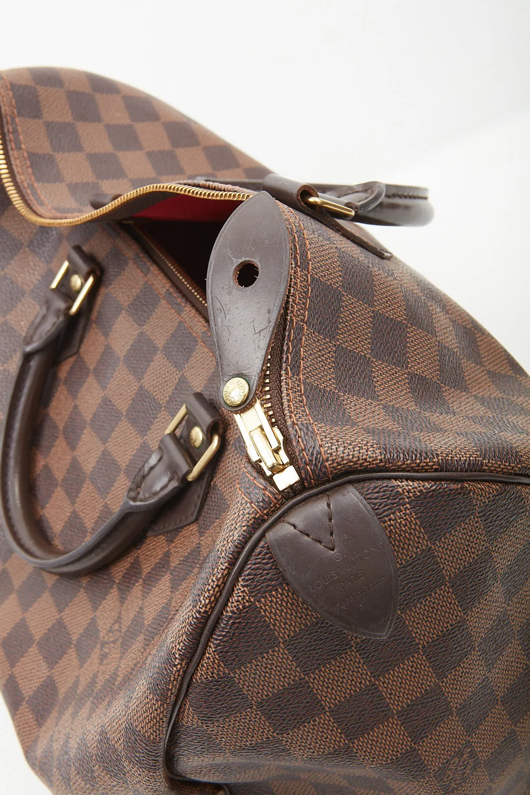 Louis Vuitton Damier Ebene Canvas Speedy 35 Bag