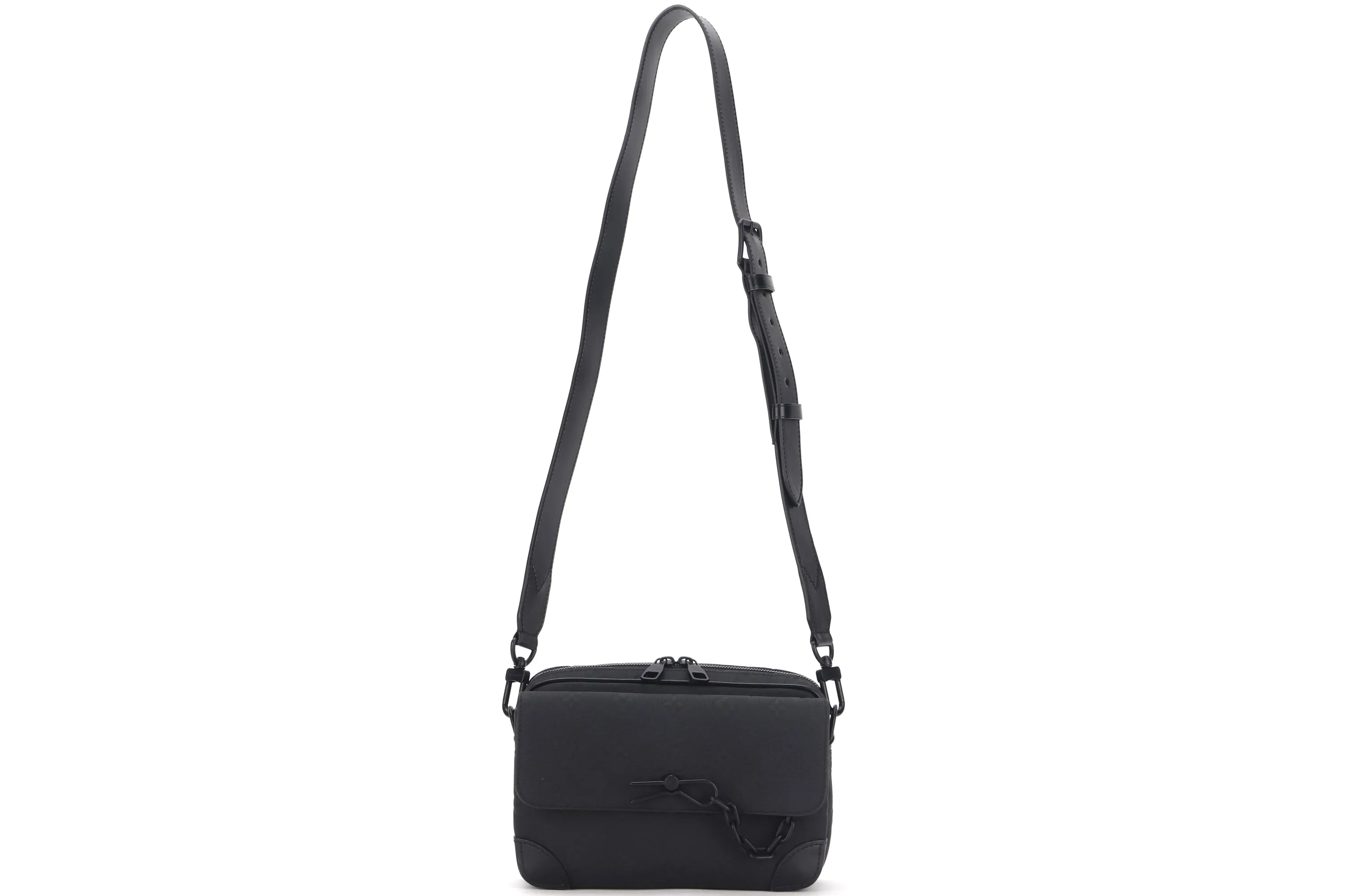 LOUIS VUITTON M23742 STEAMER MESSENGER BLACK TAURILLION MONOGRAM EMBOSSED LEATHER, WITH STRAP, DUST COVER & BOX
