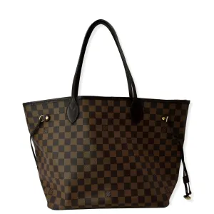 LOUIS VUITTON  Neverfull MM Damier Ebene Tote Bag Brown