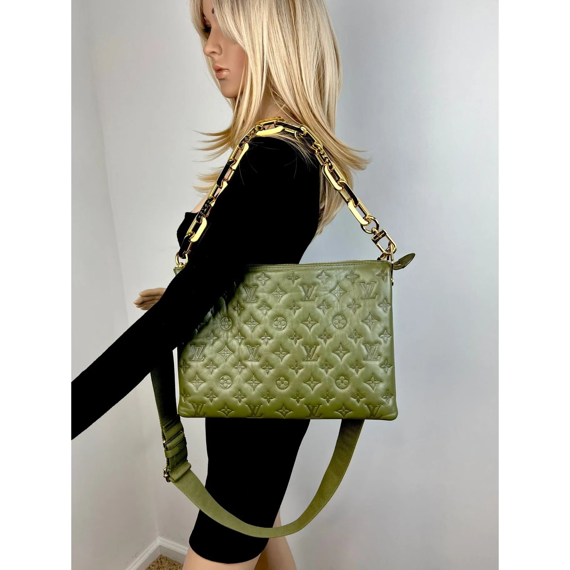 LOUIS VUITTON Coussin MM Khaki Shoulder Bag