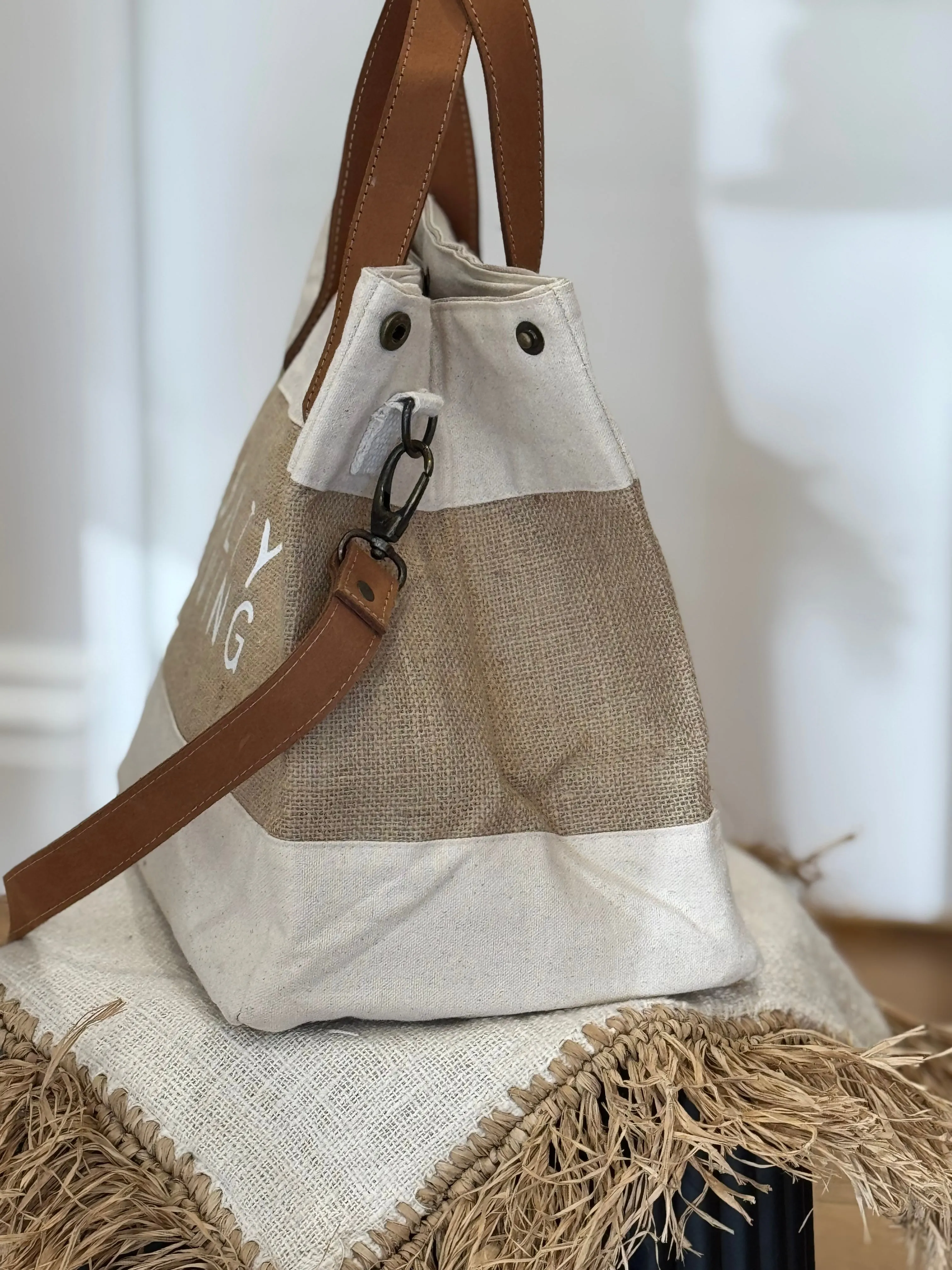 Luxe Jute Tote Bag