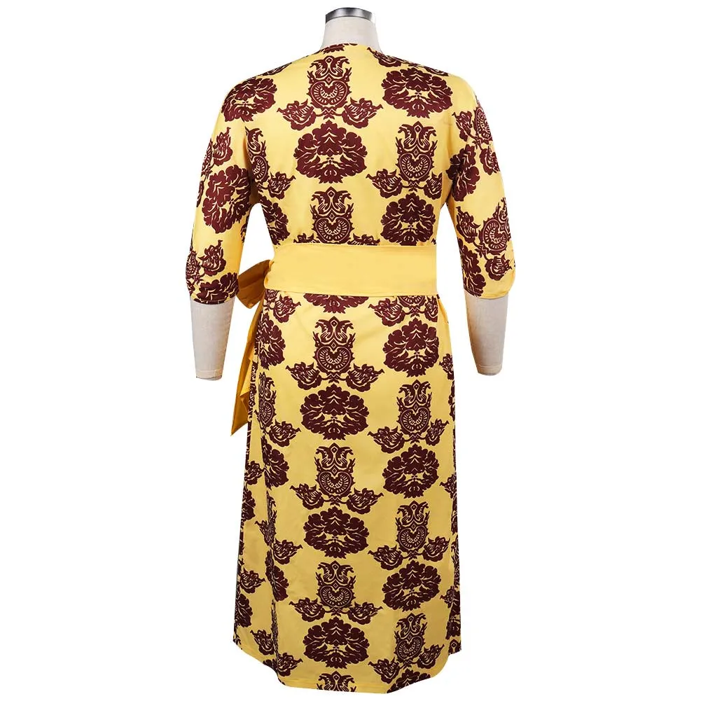 Ma Rainey’s Black Bottom Ma Rainey Printed Dress Cosplay Costume Halloween Carnival Suit