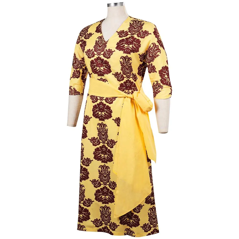Ma Rainey’s Black Bottom Ma Rainey Printed Dress Cosplay Costume Halloween Carnival Suit