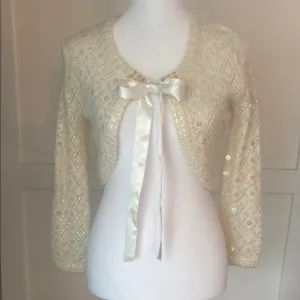 Mac &amp; Jac sequence cream sweater. Absolutely stunning and never worn
