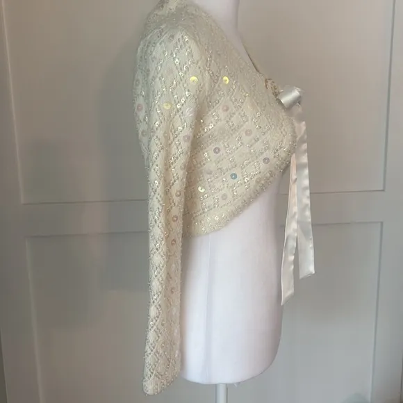 Mac &amp; Jac sequence cream sweater. Absolutely stunning and never worn