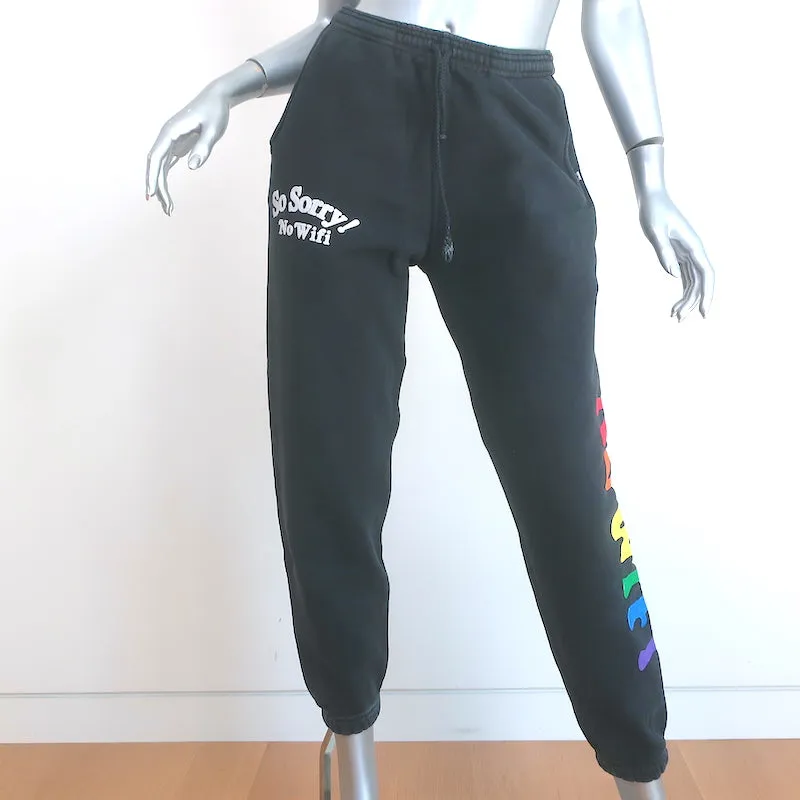Madhappy So Sorry No Wifi Sweatpants Black Size Small