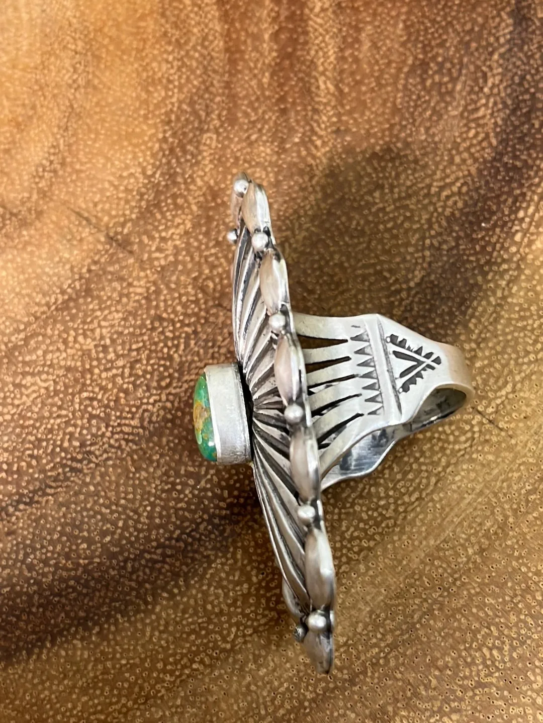 Mandy Oval Turquoise Concho Ring