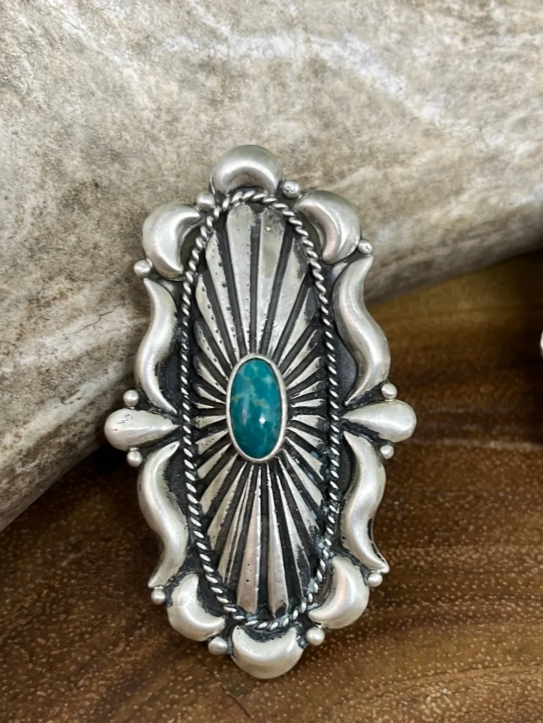 Mandy Oval Turquoise Concho Ring