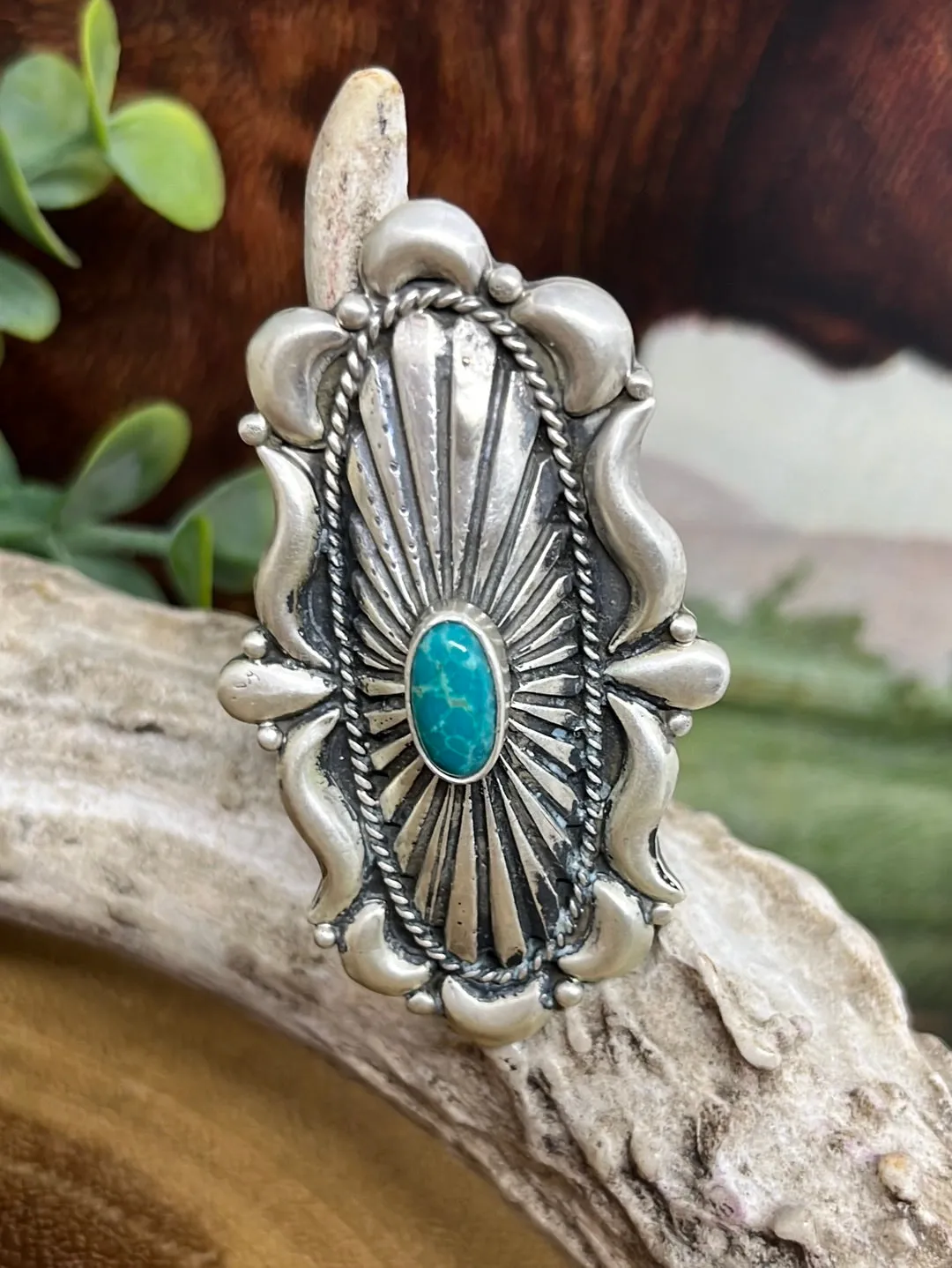 Mandy Oval Turquoise Concho Ring