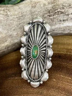 Mandy Oval Turquoise Concho Ring