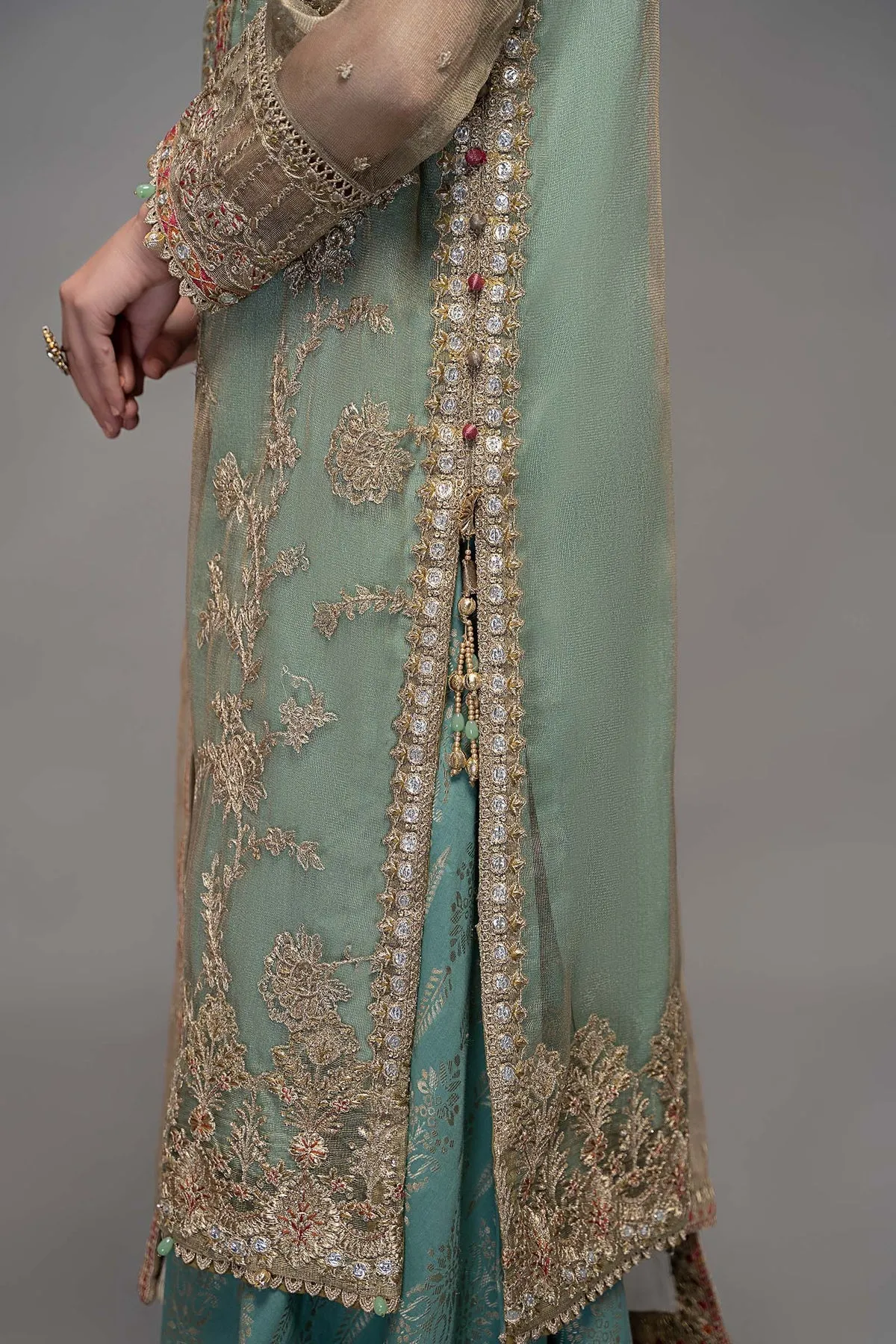Maria B Sky Blue Embroidered Kameez Salwar Suit Pakistani Party Wear