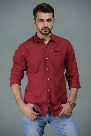 Maroon Casual Shirt FS Regular Fit