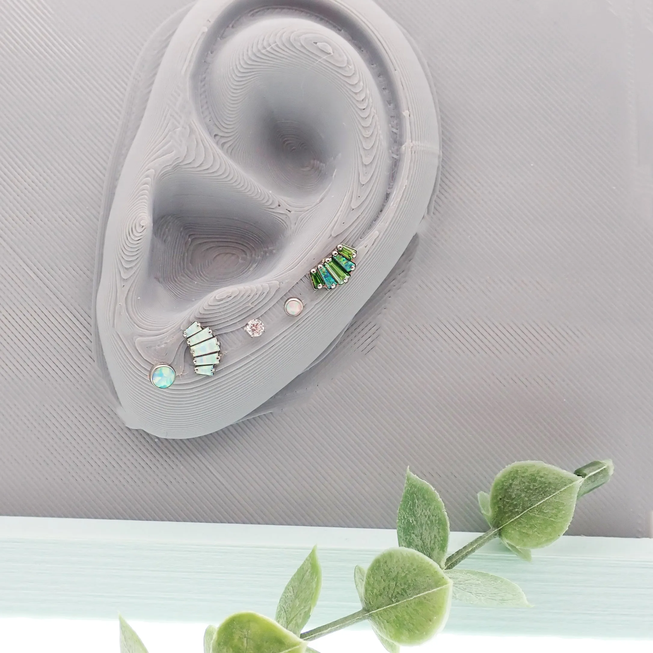 Marquise Opal  Flatback Piercing 18g, 16g, 14g