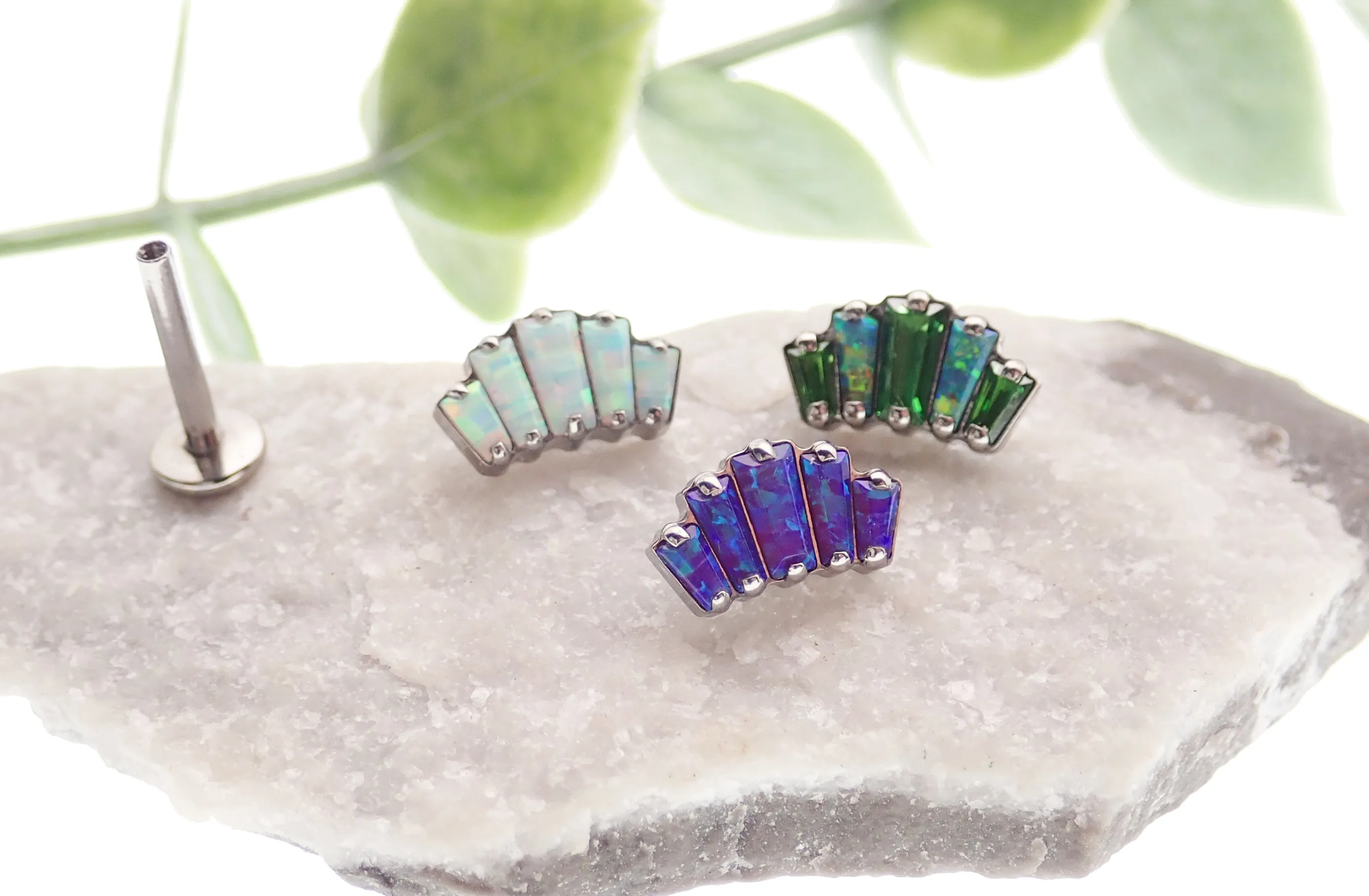 Marquise Opal  Flatback Piercing 18g, 16g, 14g