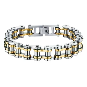 MCA Motorcycle Chain Silver/Gold Bracelet
