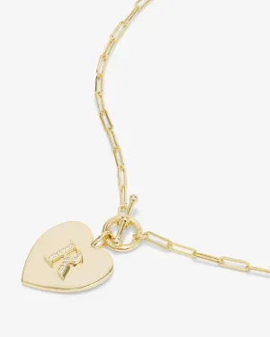 Melinda Maria Love Letters Heart Medallion Necklace 'R'