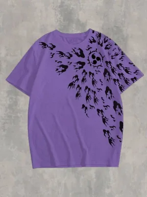 Men's Anime Loose Trendy Printed Round Neck Short Sleeve T-Shirt