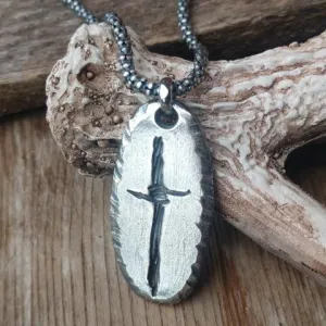 Men's Rustic Cross Necklace | Barbed Wire Sterling Silver Cross