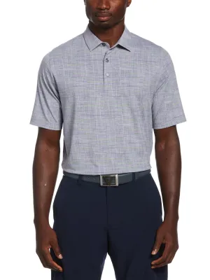 Mens Sun-Worn Texture Print Plaid Golf Polo