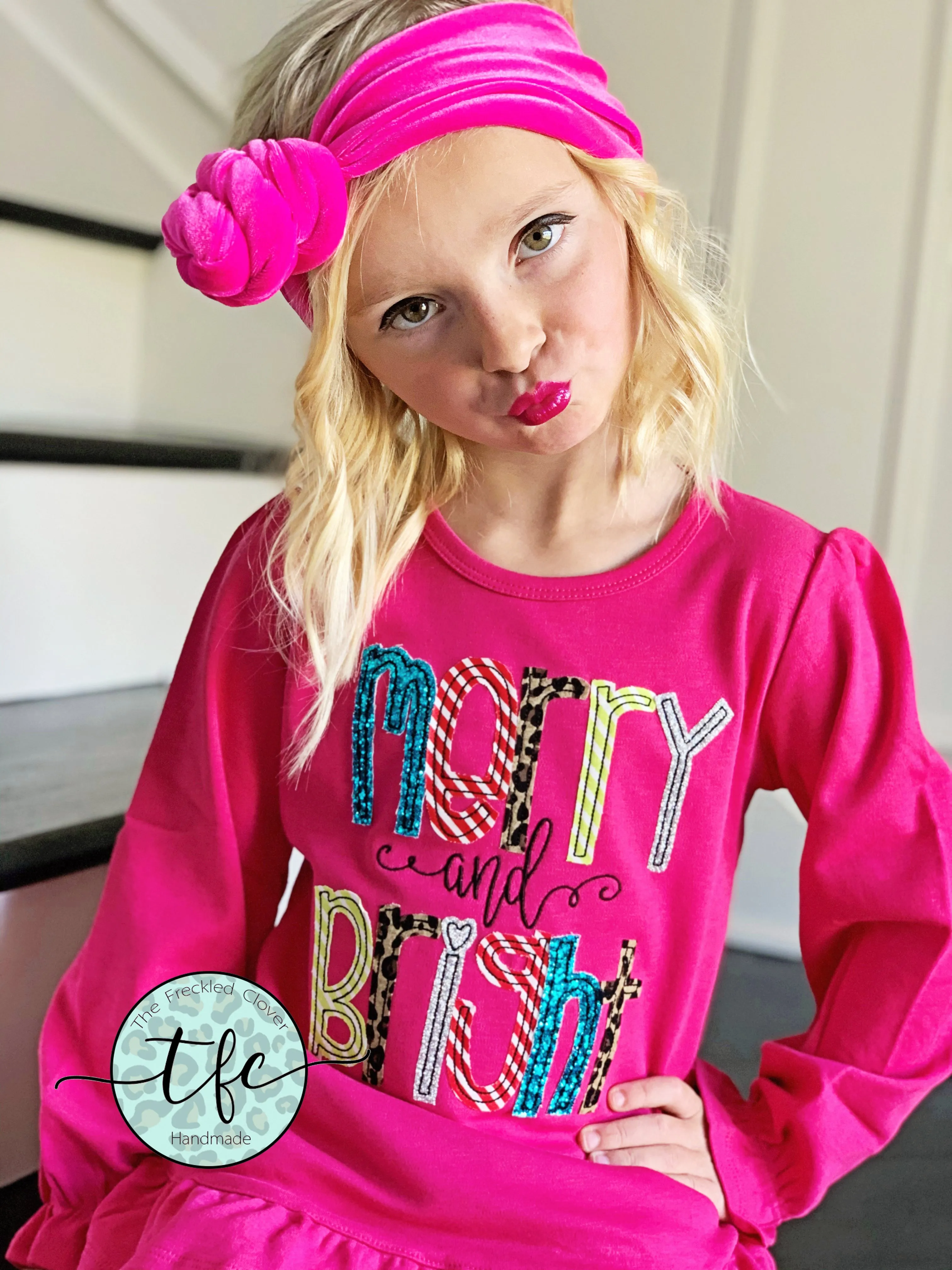 {Merry & Bright} applique tee