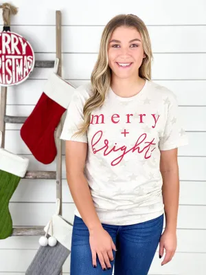 Merry & Bright Star Print Graphic Tee