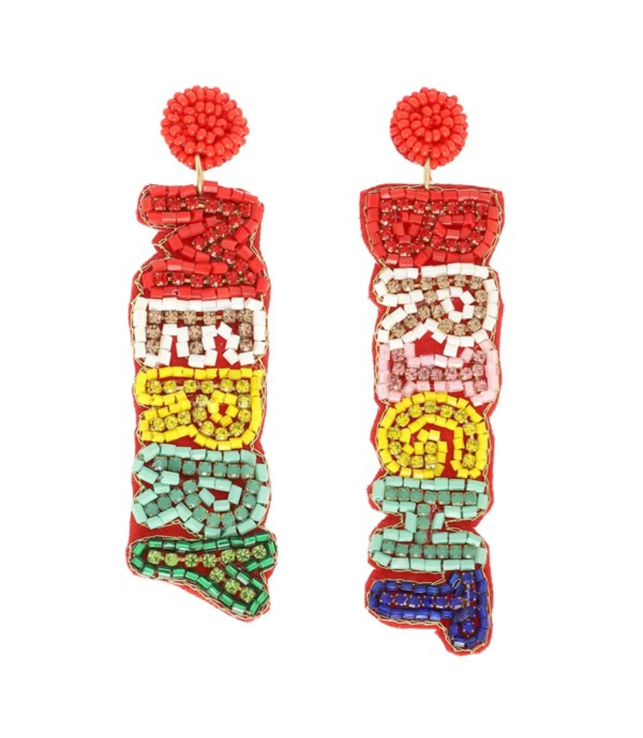 Merry and Bright Beaded Earrings