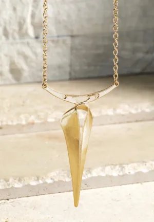Metal Spear Pendant Long Necklace