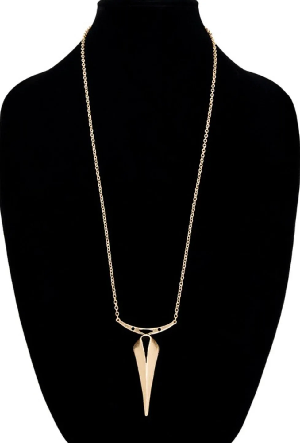 Metal Spear Pendant Long Necklace