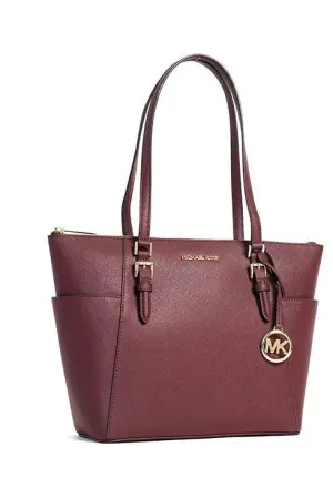 Michael Kors Charlotte Large Leather Top-Zip Tote Bag - 35T0GCFT7L