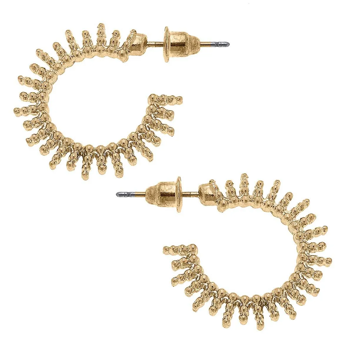 Mini Gold Hoop Earrings in Worn Gold