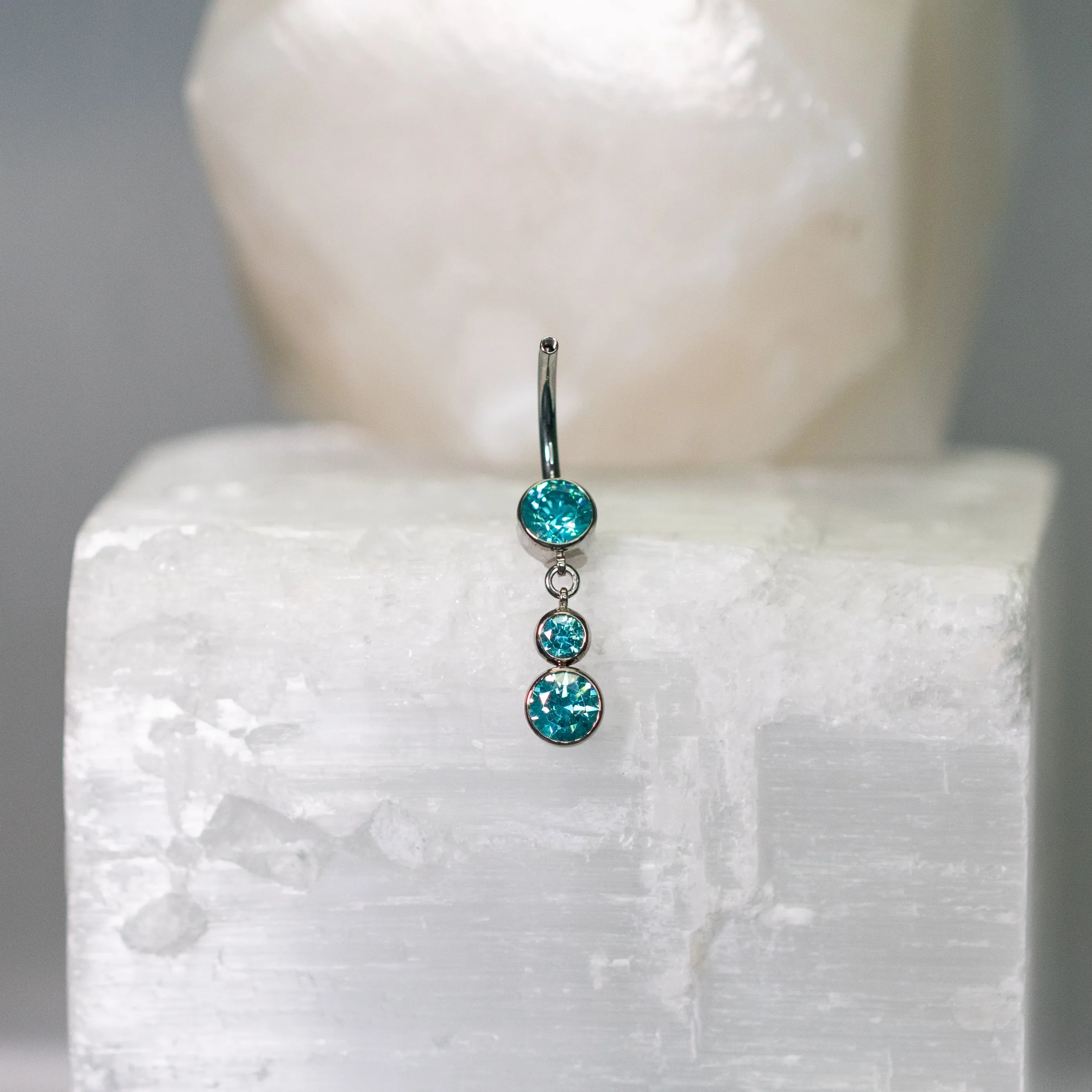 Mint Green Dangle Navel Curve Shaft