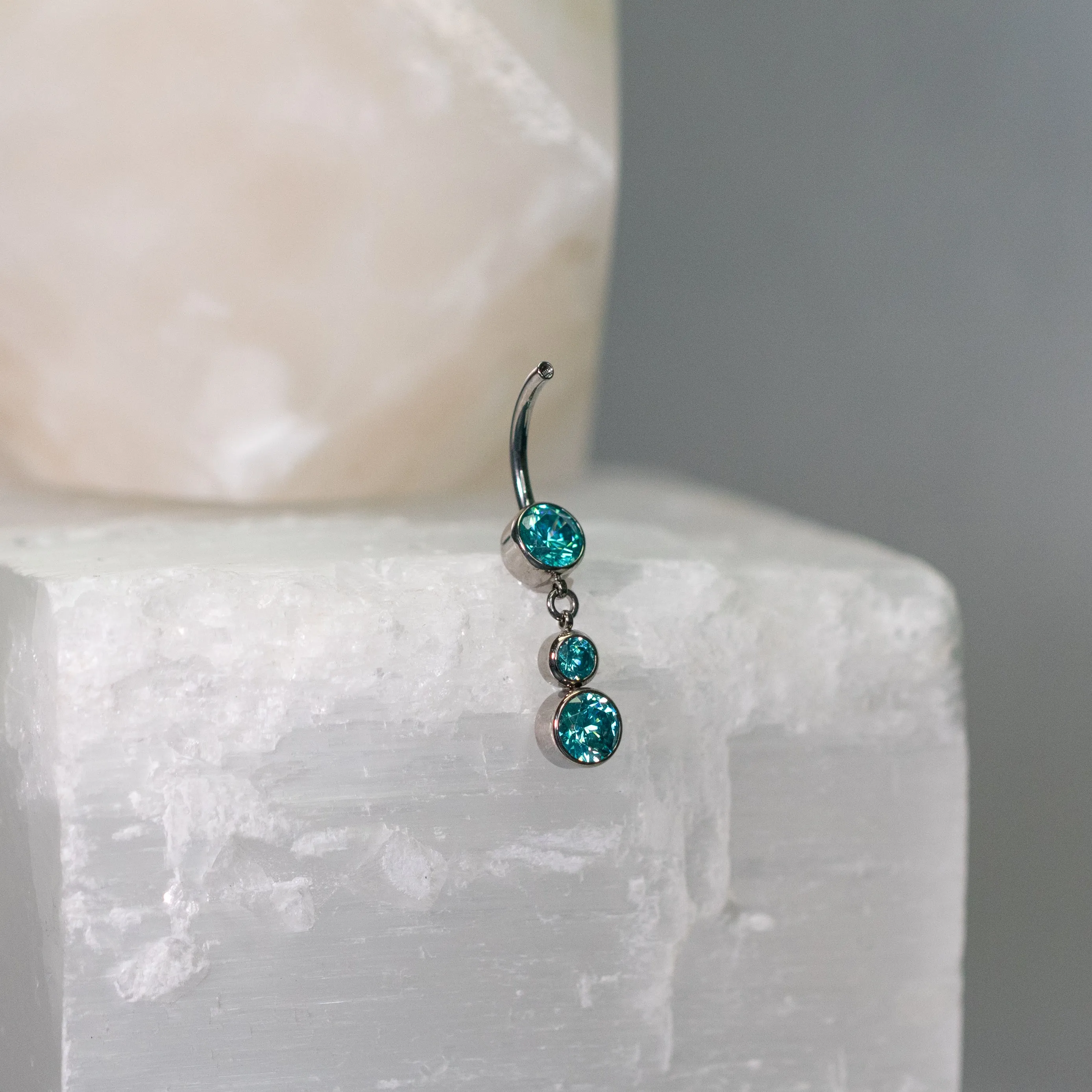 Mint Green Dangle Navel Curve Shaft