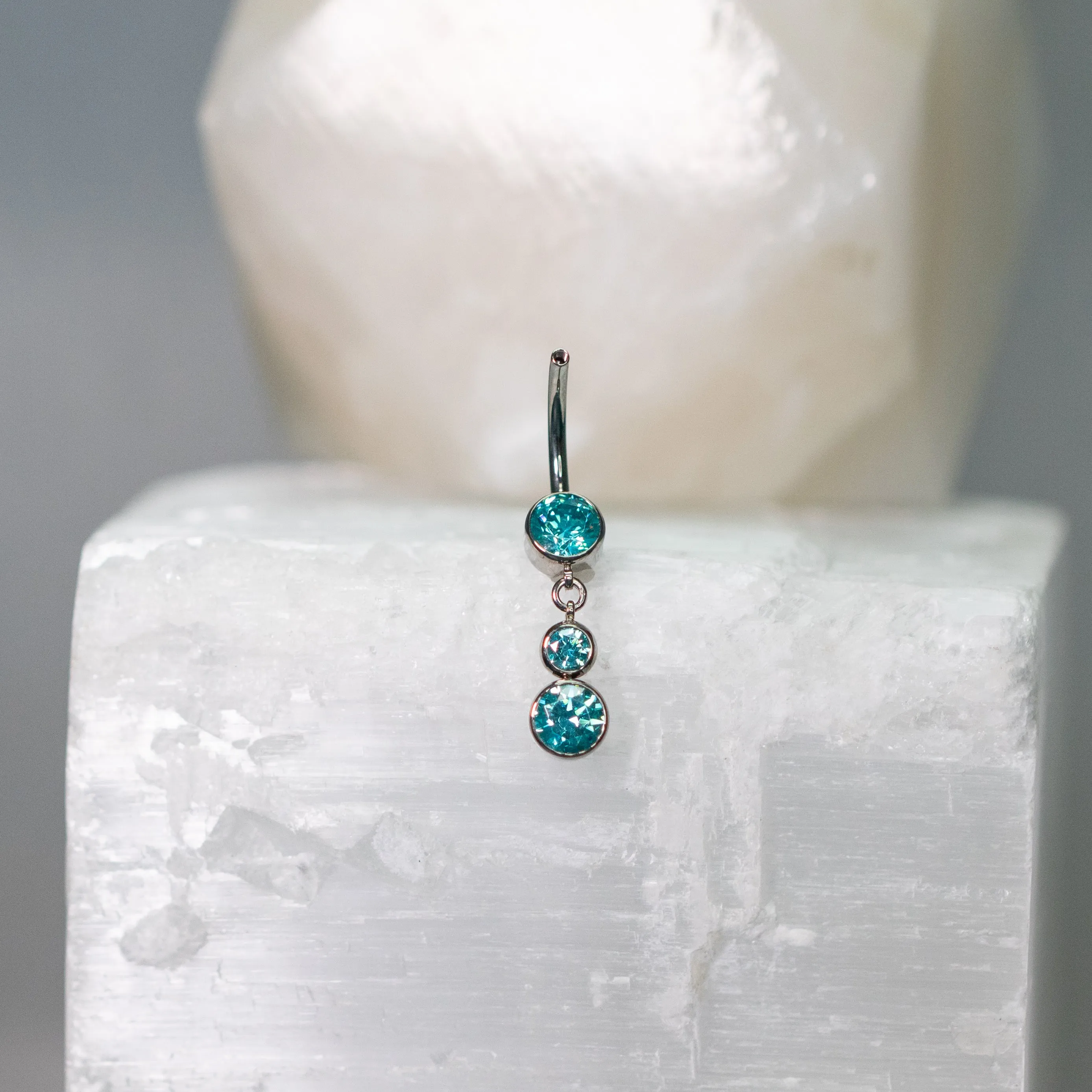 Mint Green Dangle Navel Curve Shaft