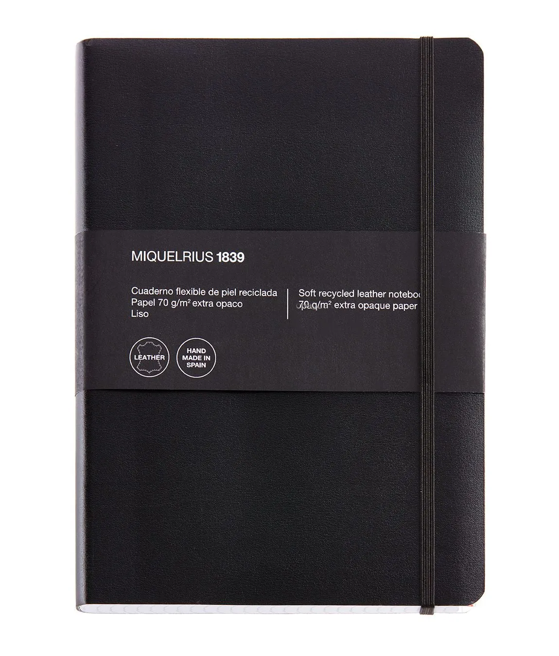Miquelrius Flexible Handmade Leather Journal 300 Graph Sheets/600 Pages, (6 x 8) / Elastic closure