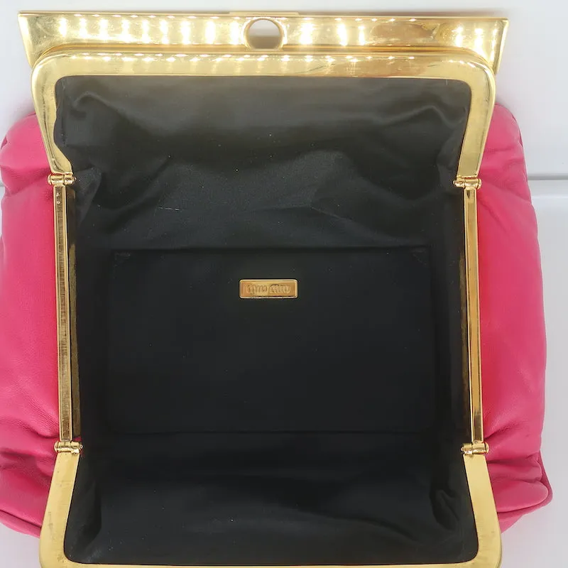 Miu Miu Frame Clutch Peony Leather Small Bag