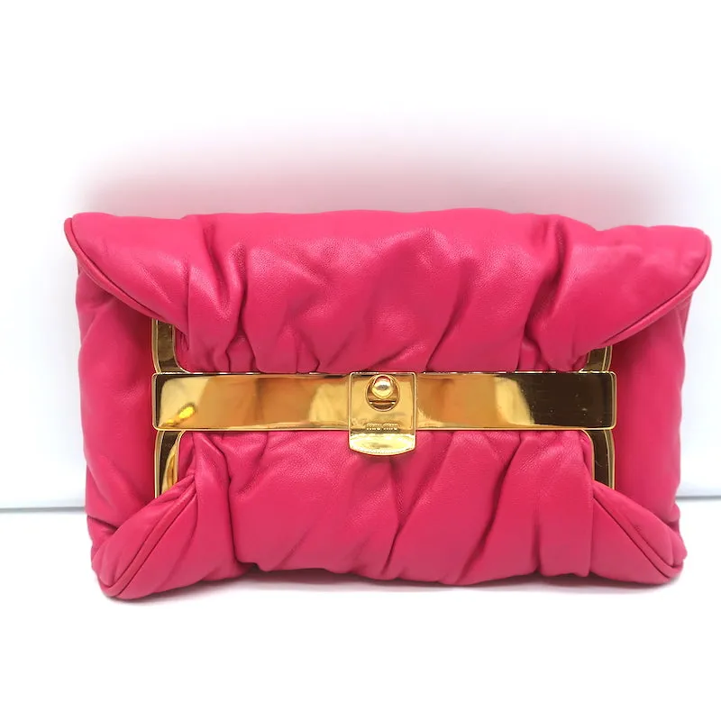 Miu Miu Frame Clutch Peony Leather Small Bag
