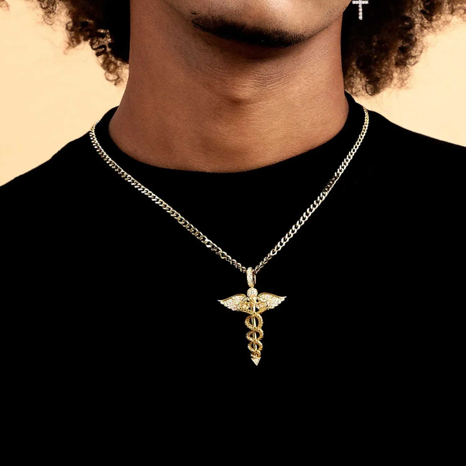 Moissanite Staff of Hermes Pendant