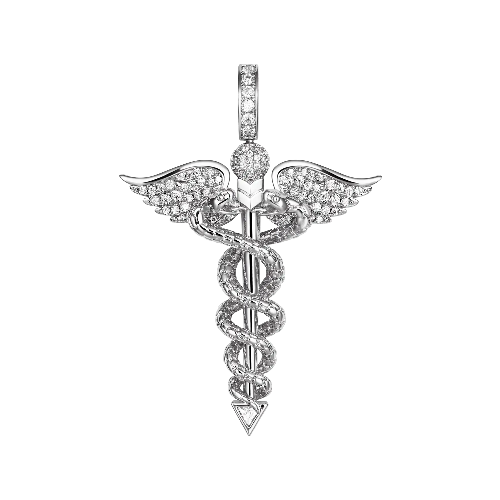 Moissanite Staff of Hermes Pendant