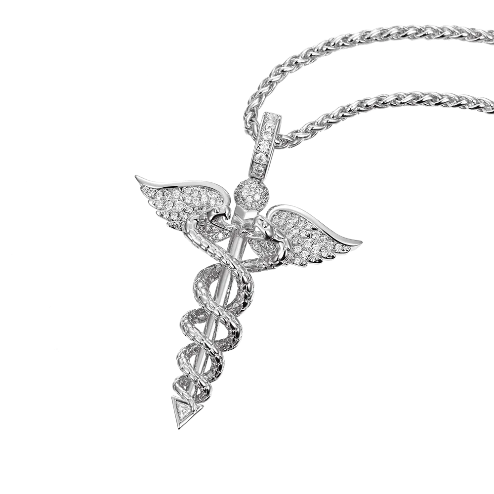 Moissanite Staff of Hermes Pendant
