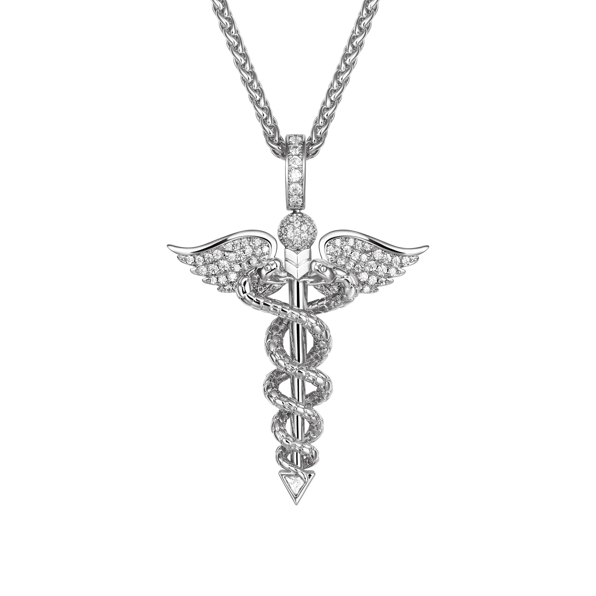 Moissanite Staff of Hermes Pendant
