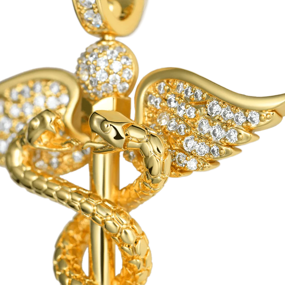Moissanite Staff of Hermes Pendant